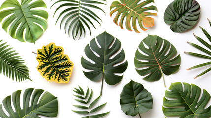 leaves in white background