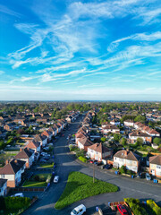 Downtown and Central Derby City Centre of Midlands England, Great Britain. High Angle Footage Was...