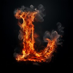 Fototapeta premium Fiery Letter L: A Symbol of Intensity and Passion