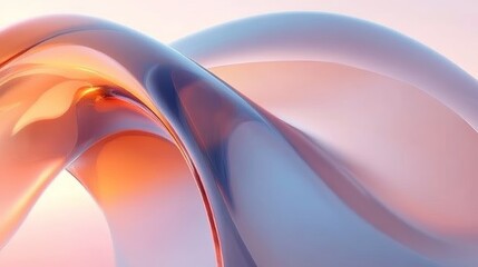 Abstract 3D Glossy Wave Render Smooth Reflective Gradient Design Background