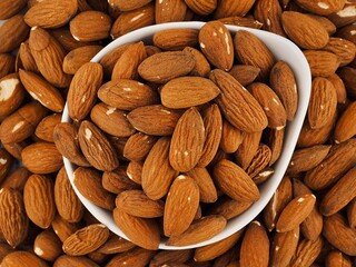 볶은 유기농 아몬드, 음식, 너트 