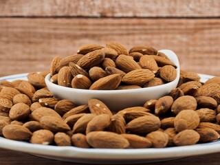 볶은 유기농 아몬드, 음식, 너트 