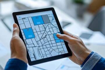 Land Management Investment Analysis Using Tablet Map for Real Estate and Construction Projects