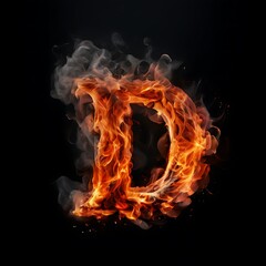 Fiery Letter D: A Blazing Alphabet
