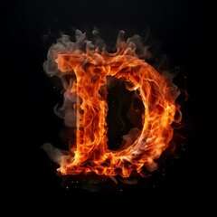 Flaming Letter D