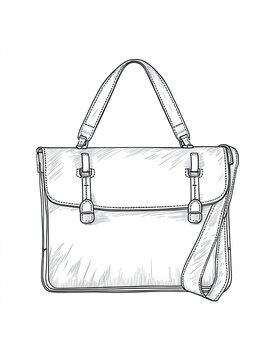 recommend clip art: clutch silhouette bag. Fashion accessory technical illustration. satchel front view for Men, women, unisex style, flat handbag mockup sketch outline isolated. 