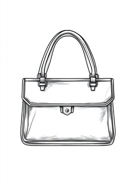 recommend clip art: clutch silhouette bag. Fashion accessory technical illustration. satchel front view for Men, women, unisex style, flat handbag mockup sketch outline isolated. 