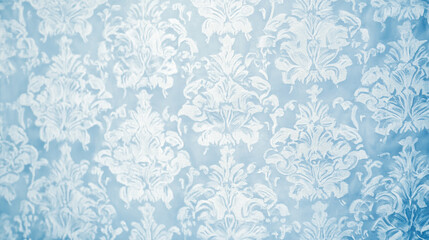 Elegant blue patterned wallpaper with intricate designs in a classic style