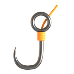 fish hook 3d icon illustration 