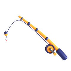 Naklejka premium fishing rod 3d icon illustration 