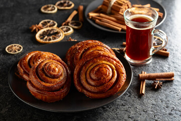 Kanelbullar - Swedish cinnamon buns or rolls.