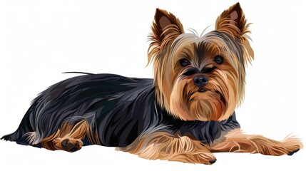 Adorable Yorkshire Terrier Dog Lying Down