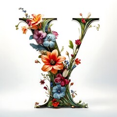 Floral Letter Y: A Vibrant Alphabet