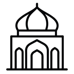Small mosque line icon on white background