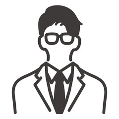 メガネをかけたシンプルなビジネスマンアイコン