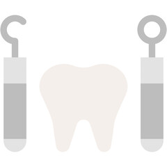 Vector Icon Tooth, Dentist, Tools, Mouth Mirror, Medical Equipment, Medical Tool