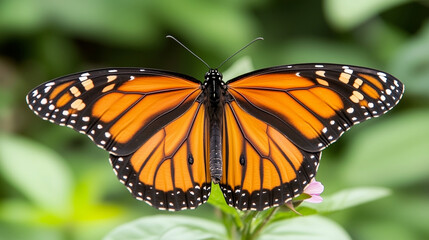 Monarch Butterfly on Blooming Flower with Vibrant Colors