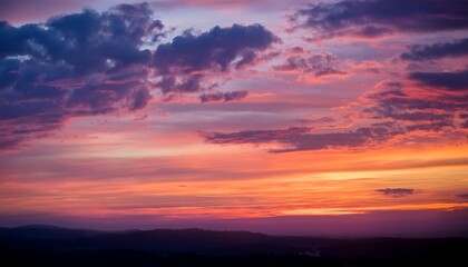 Fiery clouds illuminate the sky with a breathtaking twilight display