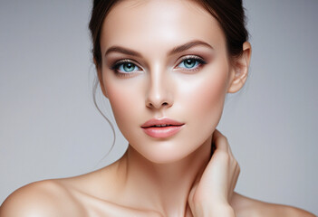 Obraz premium Glamorous Model Portrait for Cosmetics and Beauty Product Advertising, The Best Using Billboard, Banner, Packaging etc.