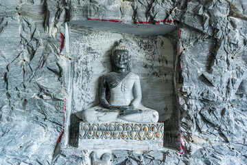 One landmark of Wat Khao Tham Thiam in province Suphanburi, Thailand. A place everyone in every religion can visit.