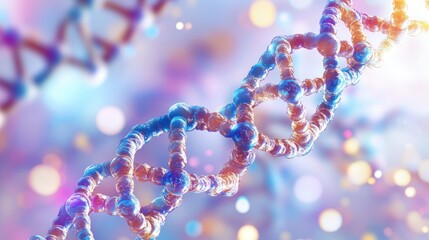 A colorful representation of a DNA double helix structure, symbolizing genetics and biology.