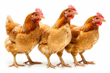 Brown hen animal on a white background.