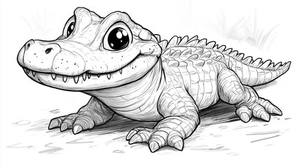 ワニの塗り絵
