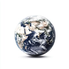 A detailed view of Earth, showcasing continents and oceans, symbolizing global unity and environmental awareness.