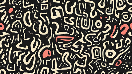 Naklejka premium Abstract doodle seamless pattern with coral details