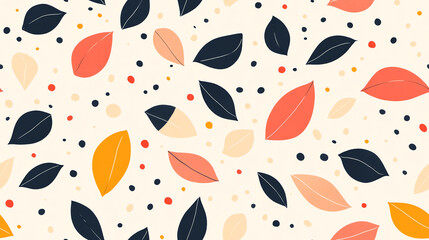 Autumn leaves seamless pattern in warm colors