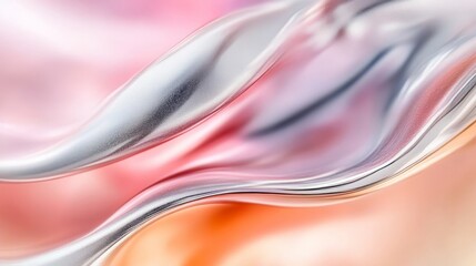 Obraz premium Smooth gradients and glowing effects abstract background. Shiny, silvery fabric with a holographic hue. Vibrant iridescent colors in blue, hot pink, and purple.