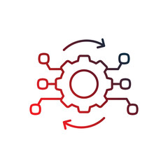 algorithm gradient icon with white background vector stock illustration