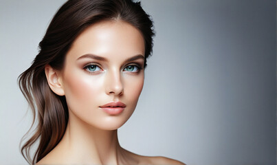 Fototapeta premium Glamorous Model Portrait for Cosmetics and Beauty Product Advertising, The Best Using Billboard, Banner, Packaging etc.