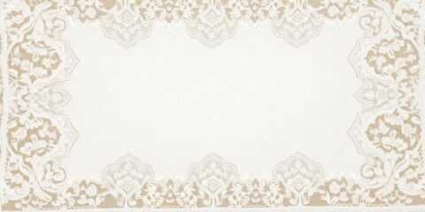 Intricate floral lace fabric with scalloped edges in soft ivory, style