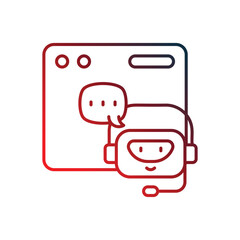 virtual assistant gradient icon with white background vector stock illustration