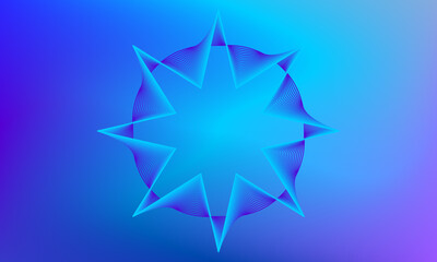 Blue Gradient Abstract Design with Symmetrical Star Elements