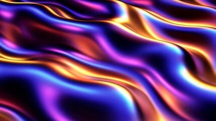 Fototapeta premium Abstract Fluid Wave Holographic Gradient Metallic Texture Design for Background Banner Wallpaper