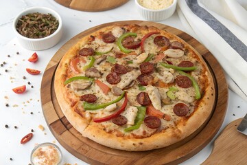 Delicious Pizza on Plate - Freshly Made Italian Dish