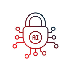 lock gradient icon with white background vector stock illustration