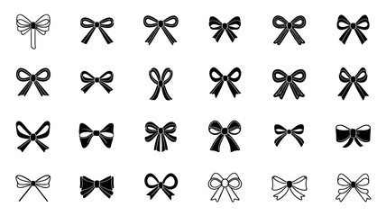 Set of graphical decorative bows.