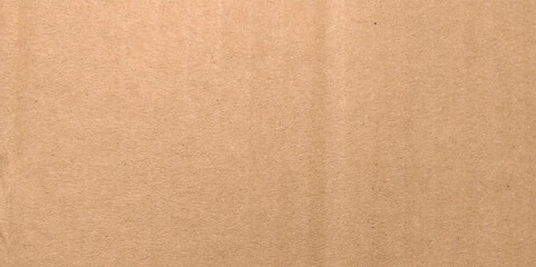 Craft brown paper texture surface macro close up view. Cardboard sheet texture background, detail of recycle brown paper box pattern.