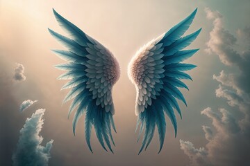 Fototapeta premium Dreamlike Wings Conjured in a Soft and Subtle Background
