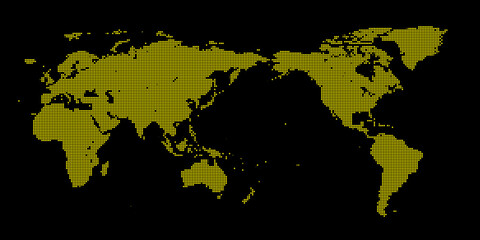 デジタルブロック調の世界地図   © koro