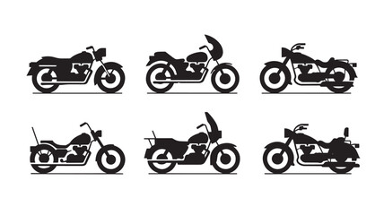 Obraz premium classic road vintage motorcycles vector illustration