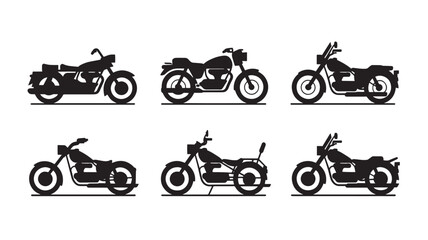 Obraz premium classic road vintage motorcycles vector illustration