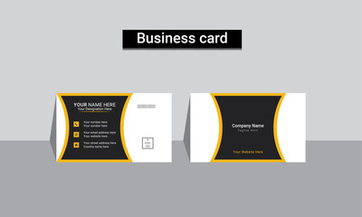 Modern Corporate Business Card Layout with yellow Accents