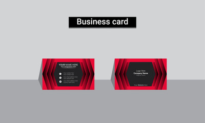 Red modern creative business card and name card vector design template