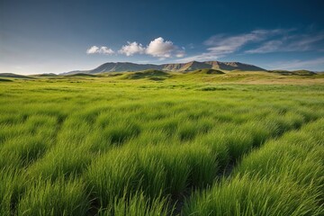 Strip Away Natural Grassland Scenery in Vibrant Three-Dimensional Greenery