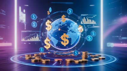 Vibrant Cinematic Financial Visualization