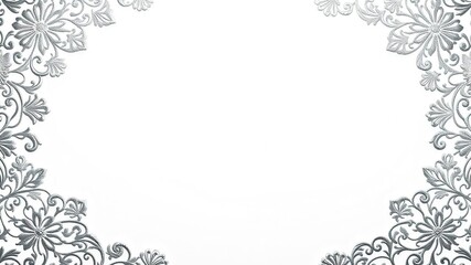 Metallic silver leafing technique on a white surface creating intricate patterns, creative, decorative